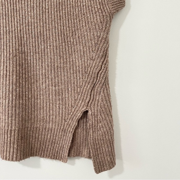 Artelier | Nicole Miller Knit V-neck Sweater Vest Deep Tan Taupe Womens Large - Picture 7 of 7